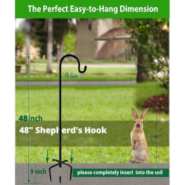 MAXZONE Heavy Duty Adjustable Garden Shepherd Hook