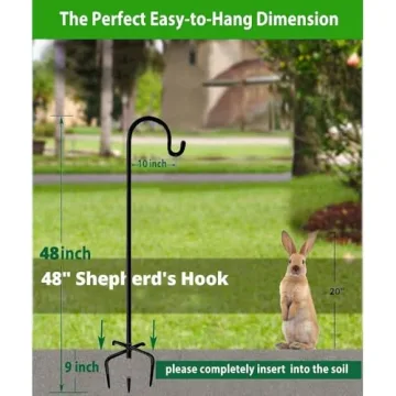 MAXZONE Heavy Duty Adjustable Garden Shepherd Hook