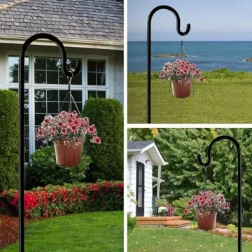 MAXZONE Heavy Duty Adjustable Garden Shepherd Hook