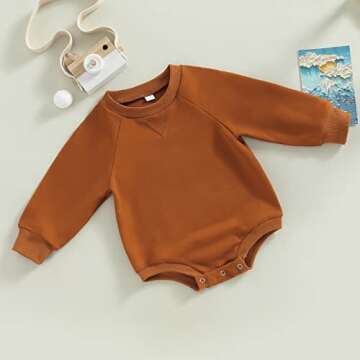 Unisex Baby Fall Bubble Romper for 6-12 Months