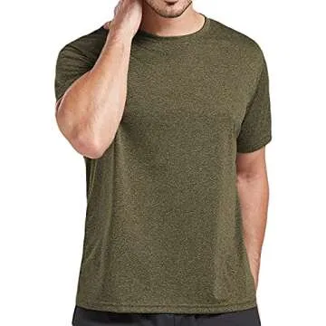 5 Pack Men's Dry Fit T Shirts, Athletic Running Gym Workout Short Sleeve Tee Shirts for Men (US, Alpha (Alpha), M, Regular, Set 2)
