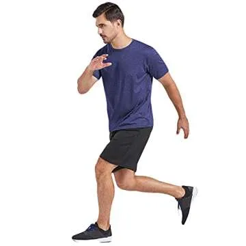 5 Pack Men's Dry Fit T Shirts, Athletic Running Gym Workout Short Sleeve Tee Shirts for Men (US, Alpha (Alpha), M, Regular, Set 2)
