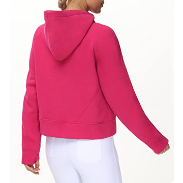 Women's Fleece Half Zip Hoodie with Pockets Thumb Holes
