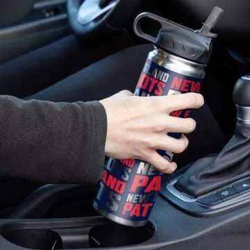 Rico Industries NFL Football New England Patriots 22oz Stainless Steel Tumbler with Lid - Great For Coffee, Tea, Water or Cocktails