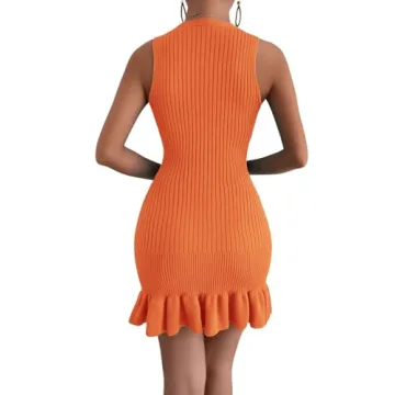 Stylish MakeMeChic Women's Sleeveless Sweater Dress