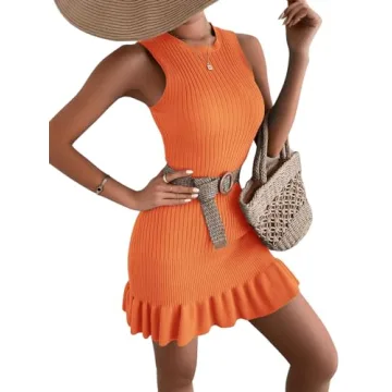 Stylish MakeMeChic Women's Sleeveless Sweater Dress