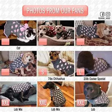 KYEESE Dog Sweaters with Leash Hole for Small Dogs Turtleneck Dog Sweater Dress for Girl Polka Dot Knit Pullover Doggie Sweater Warm Pet Sweater