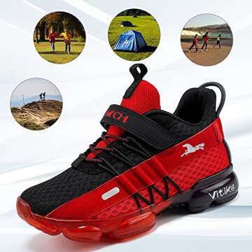 VITUOFLY Boys Sneakers Kids Running Shoes Girls Mesh Fitness Shoe Indoor Training Sneaker Lightweight Outdoor Sports Athletic Tennis Shoes for Little Kid/Big Kid 6.5