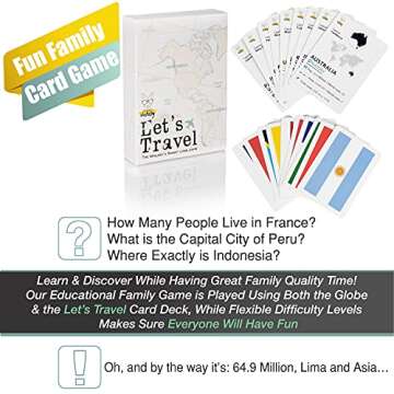 SMART WALLABY 9" Illuminated Educational Kids World Globe + STEM Flags & Countries Interactive Card ...