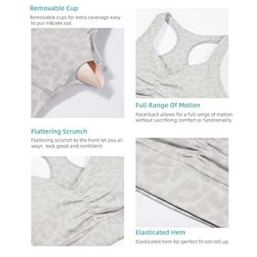 JOYSPELS Longline Sports Bras for Women Workout Crop Tank Tops for Women Racerback Padded Medium Support Workout Running Gym Bras for Women