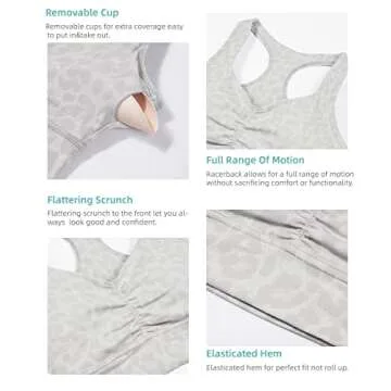JOYSPELS Longline Sports Bras for Women Workout Crop Tank Tops for Women Racerback Padded Medium Support Workout Running Gym Bras for Women