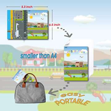 Magnetic Portable Playboard with 39 Vehicle Magnets