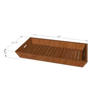 AquaTeak The Original Large Solid Teak Amenities Serving Tray
