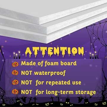 imprsv 2.25 FT Halloween Decorations, White Halloween Lights Up Letters Boo for Halloween Party Decoration, Halloween Lights Backdrop Indoor, Scary Cute Spooky Halloween Decor with Halloween Stickers