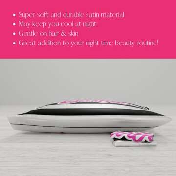 Barbie Barbicore Black & White Striped Satin Pillowcase