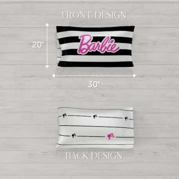 Barbie Barbicore Black & White Striped Satin Pillowcase