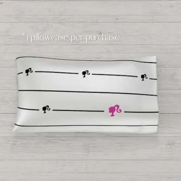 Barbie Barbicore Black & White Striped Satin Pillowcase
