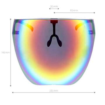 zeroUV - Protective Face Shield Full Cover Visor Glasses/Sunglasses (Anti-Fog/Blue Light Filter) (Red Orange/Mirror)