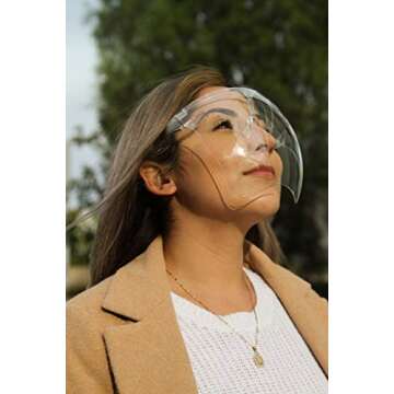 zeroUV - Protective Face Shield Full Cover Visor Glasses/Sunglasses (Anti-Fog/Blue Light Filter) (Red Orange/Mirror)