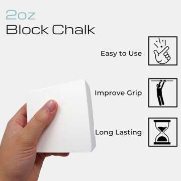 Z Athletic 8 Blocks of 2oz Chalk Total 1lb for Gymnastics, Weightlifting, Rock Climbing, Crossfit