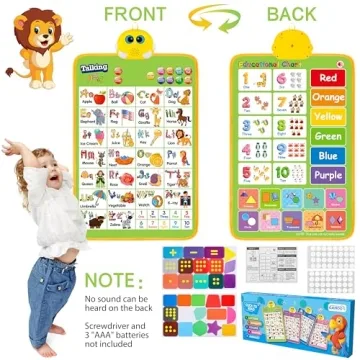 Interactive ABC 123 Learning Poster for Toddlers 1-6