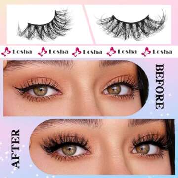 Losha 25mm Lashes Big Fluffy False Eyelashes 3D Dramatic Long Volume Faux Mink Lashes Pack 4 Pairs