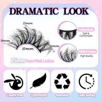 Losha 25mm Fluffy Faux Mink Lashes for Dramatic Looks