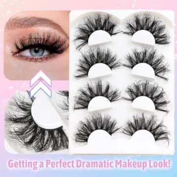 Losha 25mm Fluffy Faux Mink Lashes for Dramatic Looks