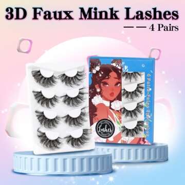 Losha 25mm Fluffy Faux Mink Lashes for Dramatic Looks