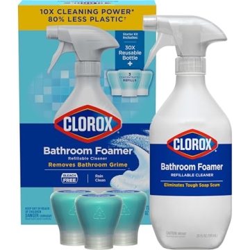 Clorox Bathroom Foamer Refillable Cleaner - Rain Clean - Eco-Friendly Cleaning Solution