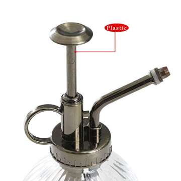 Nattol Vintage Style Clear Glass Bottle Sprayer,Decorative Ribbed Plant Mister with Top Pump(Clear)