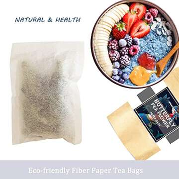 Butterfly Pea Flower Tea Bags, 40 Teabags Premium Dried Butterfly Pea Tea Blue & Purple Tea Natural Taste, GMO Free, Eco-Conscious Tea Bags