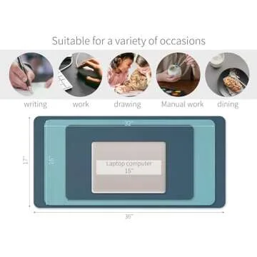 RENMTURE Faux Leather Desk Mat Double-Sided Design 32x16