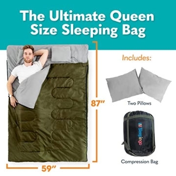 Sleepingo Double Sleeping Bag for Camping and Hiking