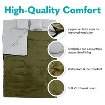 Sleepingo Double Sleeping Bag for Camping and Hiking