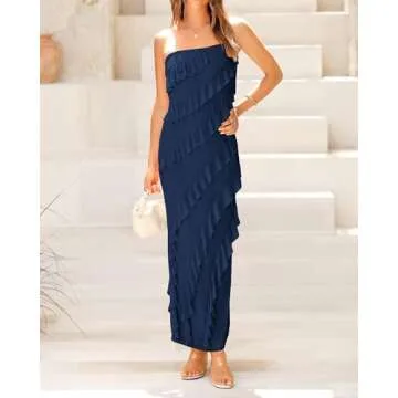 Elegant BTFBM Women's Summer Long Cocktail Dress