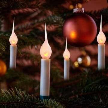 Flickering Flame Candle Light Bulbs - 12 Pack Christmas Decorative Lights