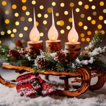 Flickering Flame Candle Light Bulbs - 12 Pack Christmas Decorative Lights