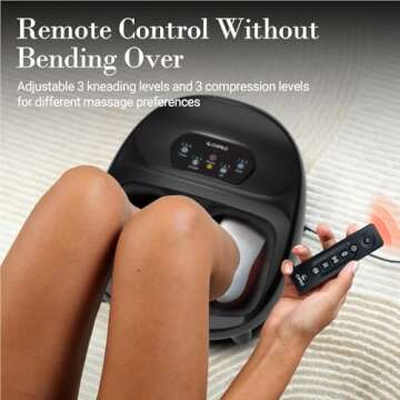 CuPiLo Foot Massager for Plantar Fasciitis, FSA HSA Eligible Upgraded Full foot Shiatsu Massage, Remote Control Multi-Level Settings, Feet massager for Neuropathy, Gifts for Men, Women, Fits Up to 14"