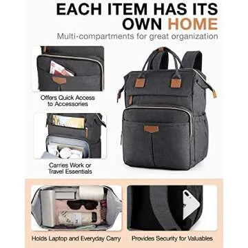 BAGSMART Laptop Backpack for Women with Charging Port