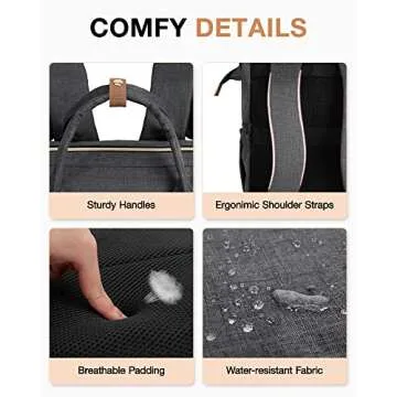 BAGSMART Laptop Backpack for Women with Charging Port