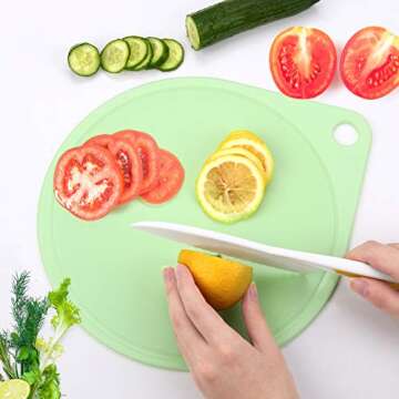 LEEFE Kids Knife Set for Cooking, with Cutting Board, Safe Lettuce and Salad Knives, Kids Cooking Utensils (Green)