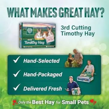 Small Pet Select 3rd Cutting Super Soft Timothy Hay Pet Food for Picky Eaters, Rabbits, Guinea Pigs, and Other Small Animals, Easy to Store Box, 10 LB