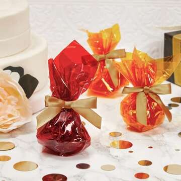 Juvale 100-Pack Twist Tie Bows for Crafts, Pre-Tied Satin Ribbon for Christmas Gift Wrap Bags, Party Favors, Baked Goods, Cookies, Mini Bowties for Hair Decorations (2.5x3 in, Metallic Gold)