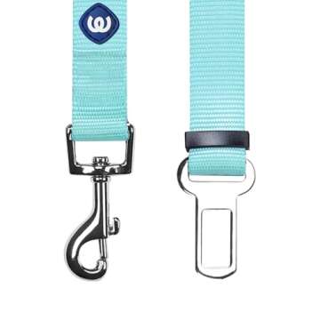 Blueberry Pet Dog Leash, Puppy Essentials - Classic Seat Belt Tether for Dogs Cats, Mint Blue, Heavy Duty Dog Leashes for Large Dogs - Perfect for Safety-Conscious Pet Parents & Road Trips