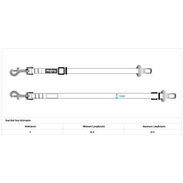 Blueberry Pet Dog Leash, Puppy Essentials - Classic Seat Belt Tether for Dogs Cats, Mint Blue, Heavy Duty Dog Leashes for Large Dogs - Perfect for Safety-Conscious Pet Parents & Road Trips