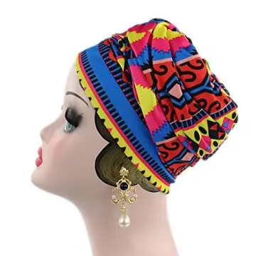 Easy Wearing African Head Wrap,Long Scarf Turban Shawl Hair Bohemian Headwrap…