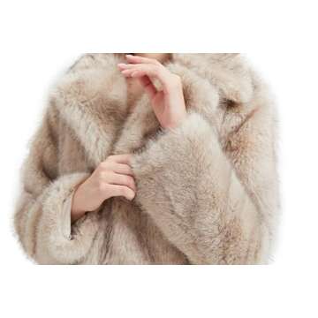 GRAN ORIENTE Women's 2024 Winter Furry Faux Fur Jackets,Cropped Fluffy Shaggy Warm Parka Coat Outerwear with Pockets