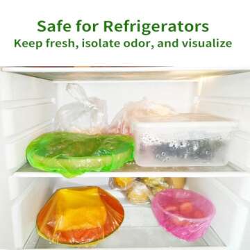 NEPAK 60 Pcs Bowl Covers Reusable, 3 Sizes Plastic Food Covers, Elastic Film Fits Most Plates and Dishes, Proofing Cover for Kitchen Picnic Outdoors, Alternative to Foil and Plastic Wrap