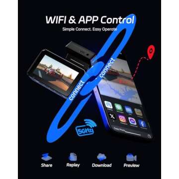 Pelsee P3 4K Dash Cam Front and Rear, 64GB SD Card, 4K+1080P Dual Dash Camera for Cars with Wi-Fi, GPS, ADAS, BSD, LCA, 3’’ IPS Display Car Camera, APP & Voice Control, Night Vision, 24H Parking Mode